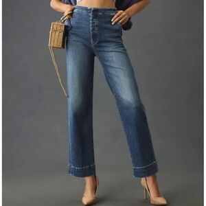MOTHER The Cinch Greaser High-Rise Wide-Leg Ankle Jeans Dark Stormy Night-28